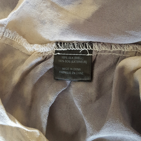 100% Silk Tie Dye Zip Front Long Sleeve Blouse XS - Picture 7 of 8